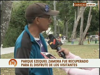 Ciudadanos manifiestan alegría por la recuperación del parque Ezequiel Zamora en Caracas