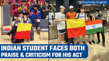 Download Video: Indian Student In London Unfurls Karnataka Flag At Graduation Ceremony | OneIndia News