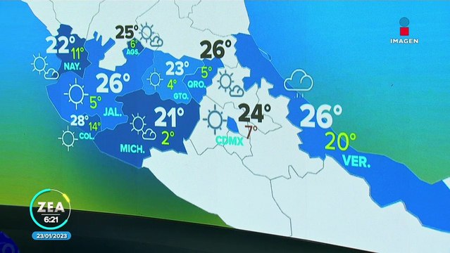 Pronóstico del tiempo 23 de enero de 2023