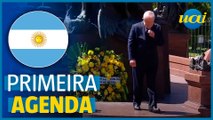 Lula faz oferenda de flores a San Martín, na Argentina