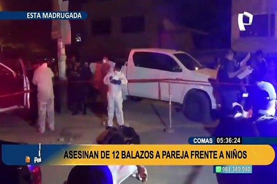 Comas: asesinan de 12 balazos a pareja de enamorados frente a niños