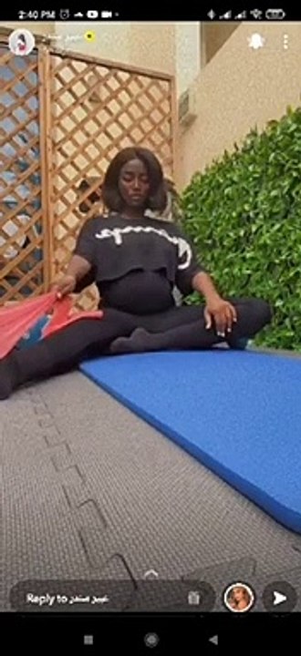 عبير سندر تمارس التمارين الرياضية وقت الحمل