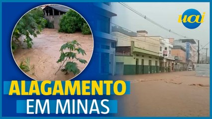 Temporal alaga ruas e invade comércio em Itapecerica (MG)