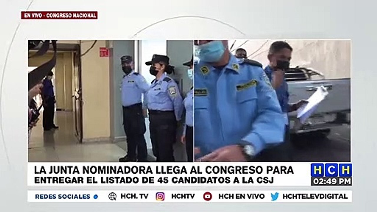 ¡Junta Nominadora ingresa al CN para entregar nomina de 45 postulantes a magistrados!