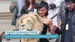 Kylie Jenner Steps Out in Dramatic Lion's Head Gown at Paris Fashion Week