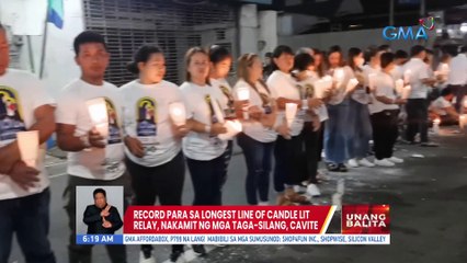 Record para sa longest line of candle lit relay, nakamit ng mga taga-Silang, Cavite | UB