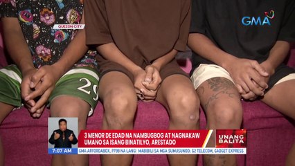 3 menor de edad na nambugbog at nagnakaw umano sa isang binatilyo, arestado | UB