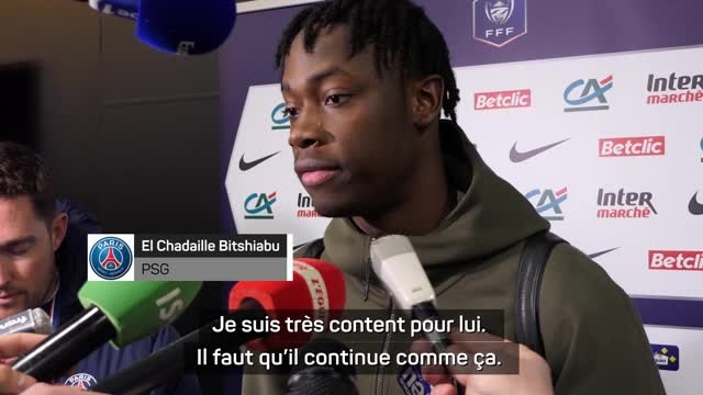 PSG - El Chadaille Bitshiabu : Mbappé ? Un très, très grand joueur