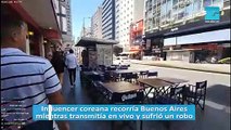 Influencer coreana recorría Buenos Aires mientras transmitía en vivo y sufrió un robo