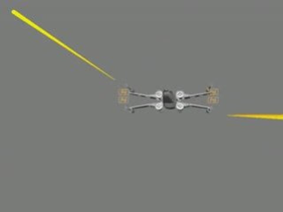 X wing et tirs grace à un système de particules