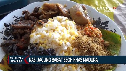 Kuliner Madura,Nasi JagungDisajikan denganBabatUsus Sapi