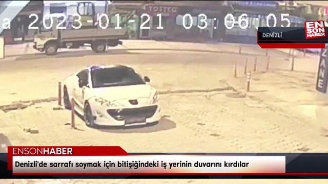 Denizli'de sarrafı soymak için bitişiğindeki iş yerinin duvarını kırdılar