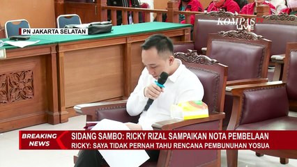 Download Video: Ricky Rizal Menangis saat Bacakan Nota Pembelaan Terkait Pengamanan Senjata Yosua Hutabarat