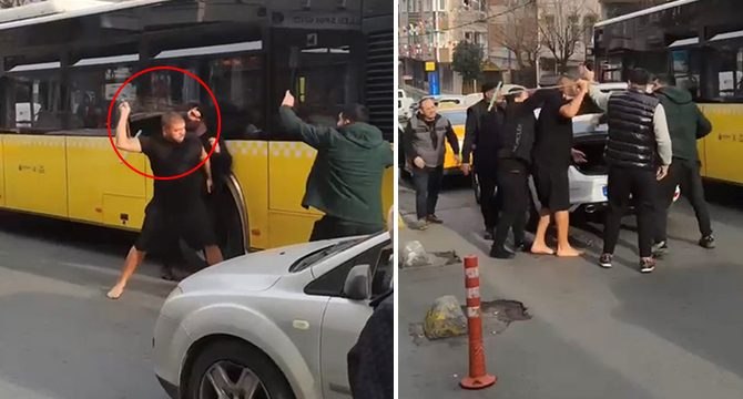 Yol verme tartışmasında çekpasla vurdu