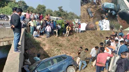 बड़ा हादसा : सीधी की कार सिहोरा के पास पुलिया से नीचे गिरी, पति पत्नी और पुत्र की मौत