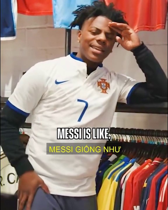 Chàng trai hai hước iShowSpeed  so sách Messi vs Ganacho Man Utd.