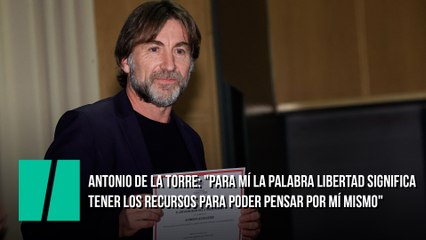 Antonio de la Torre, premiado como 'ilustre': "Para mí la palabra libertad significa tener los recursos para poder pensar por mí mismo"
