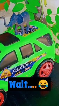 Elephant, Lion on the Car, Animal Toys Creativity #toysforkids #animalshorts