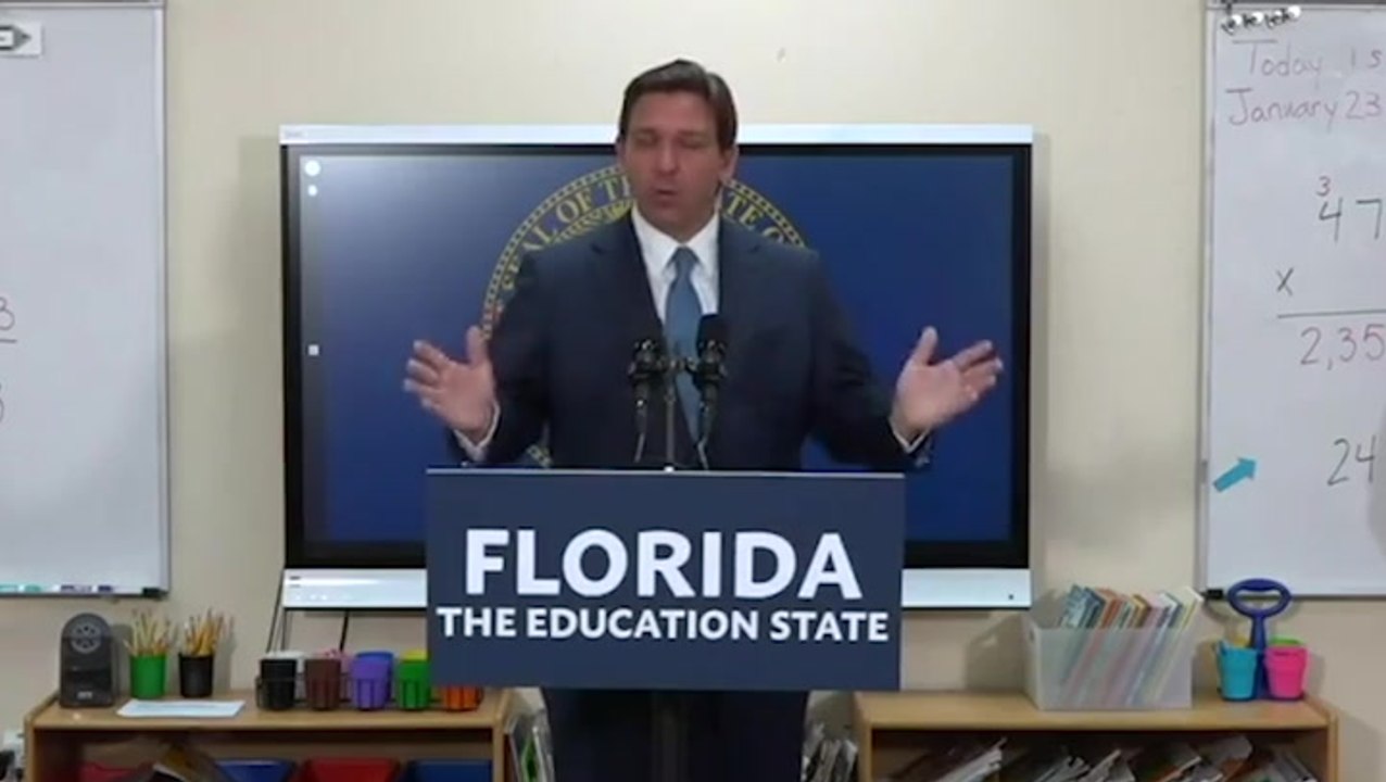 DeSantis explains why he banned African-American history course from contradictory podium