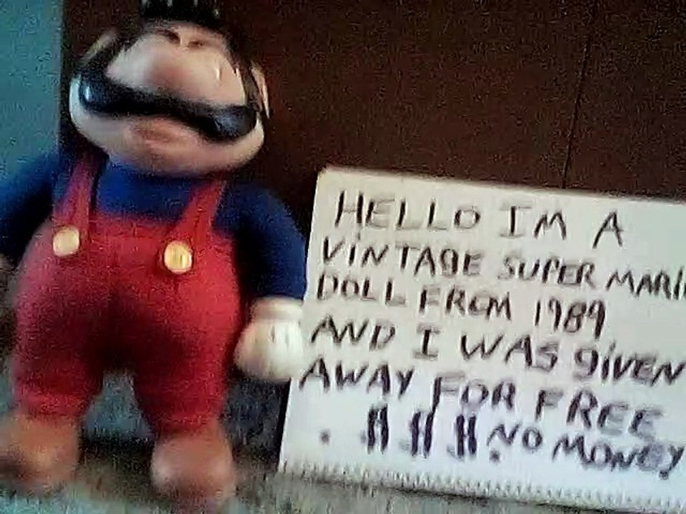 A collectible vintage super mario bros doll (MARIO) it was from 1989 AND I GAVE IT AWAY FOR FREE!!!!!!
