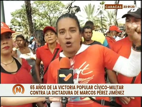 Comuneros alzaron su voz en repudio al bloqueo económico contra el país este 23 de enero en Caracas