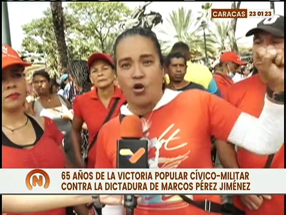 Comuneros alzaron su voz en repudio al bloqueo económico contra el país este 23 de enero en Caracas