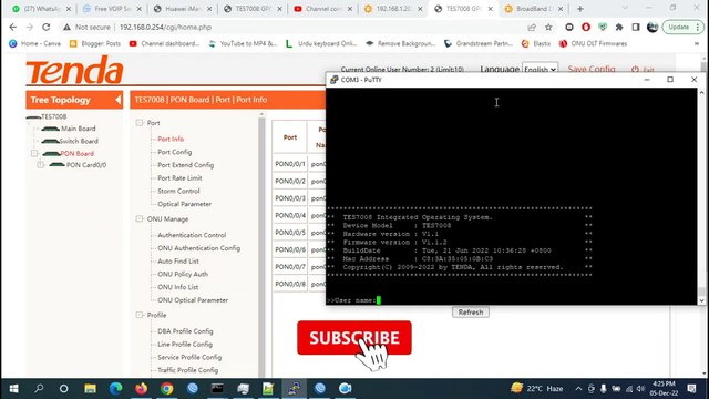 GPON OLT Configuration - GPON OLT Config TAG Trunk Method - Tenda TES7008 V1 GPON OLT iTinfo