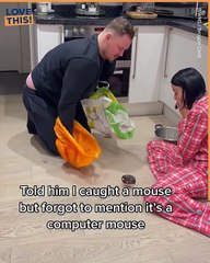 Hilarious fake mouse prank
