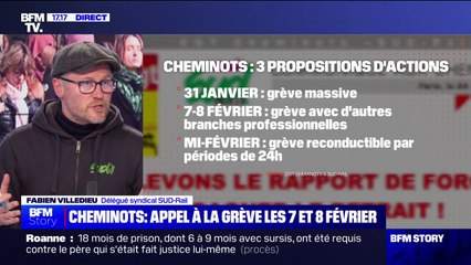 Fabien Villedieu (SUD-Rail): "Lors des assemblées générales du 31 janvier, nous allons proposer une grève le 7 et le 8 février"