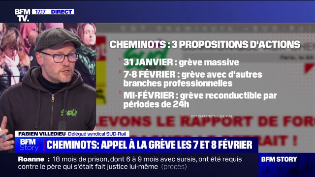 Fabien Villedieu (SUD-Rail): Lors des assemblées générales du 31 janvier, nous allons proposer une grève le 7 et le 8 février