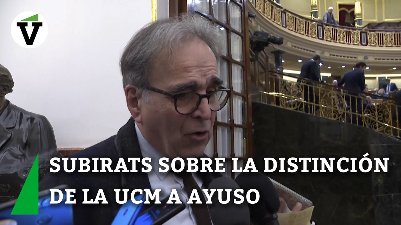 Subirats critica la distinción de la Complutense a Ayuso y ve "normal" la protesta