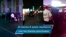 Frente a la Fiscalía, lanzan poncha llantas en Sinaloa