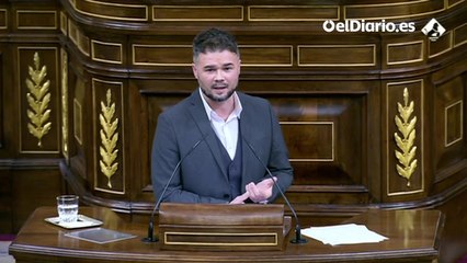 Rufián pide en el Congreso apoyo para los presupuestos catalanes