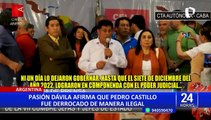 Congresista Pasión Dávila afirma que Castillo es presidente del Perú en reunión organizado por Evo Morales