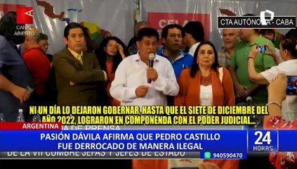 Congresista Pasión Dávila afirma que Castillo es presidente del Perú en reunión organizado por Evo Morales