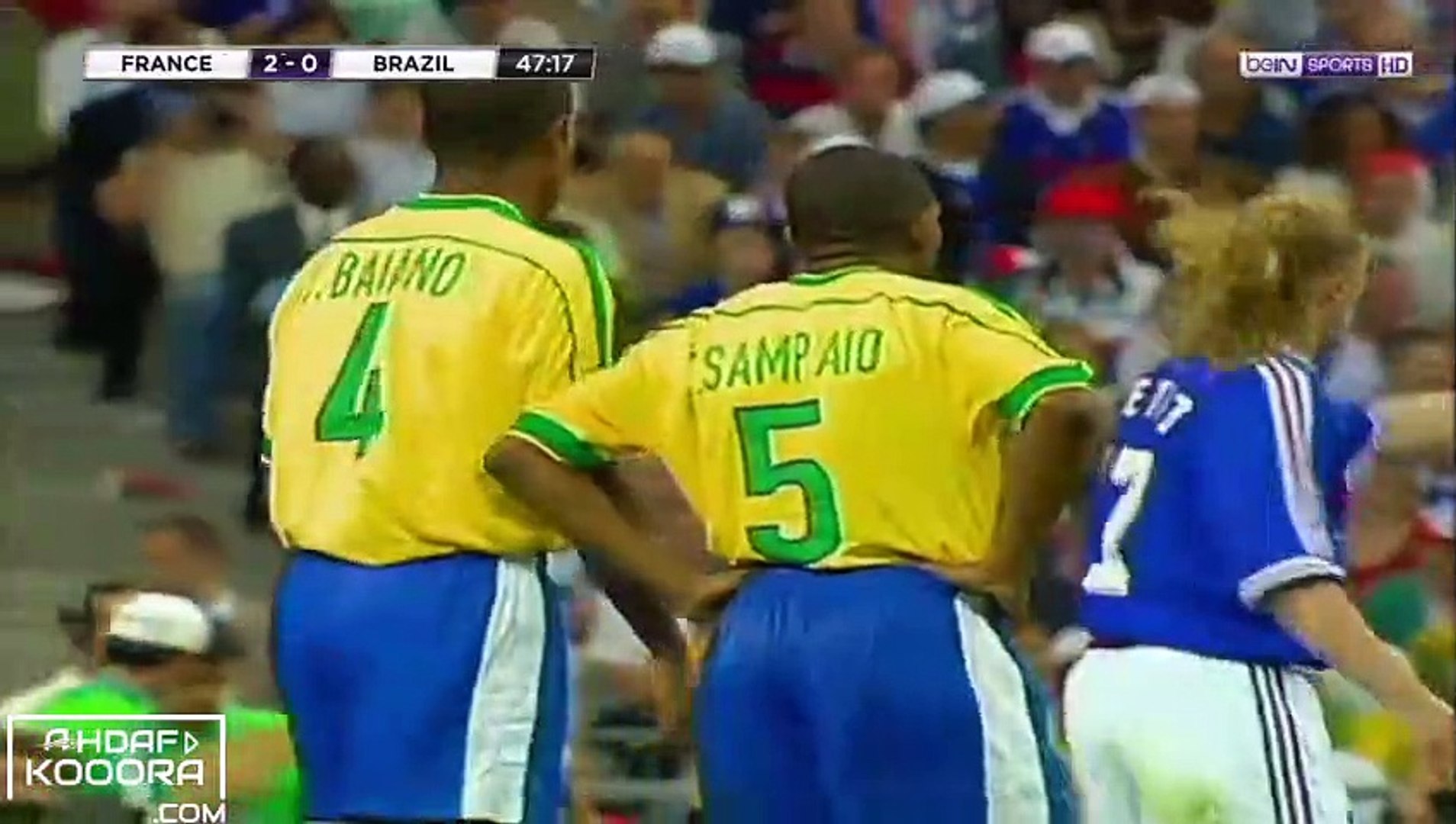 من الذاكرة التسجيل الكامل لمباراة نهائي كأس العالم 1998 بين فرنسا والبرازيل  الشوط الثاني - Vidéo Dailymotion