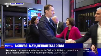 Retraites, le débat: Jordan Bardella arrive dans les locaux de BFMTV