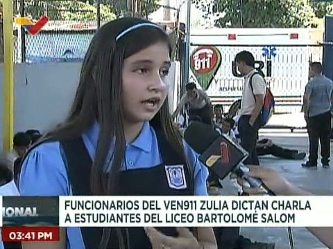 Zulia | Funcionarios del VEN911 dan charla a estudiantes y docentes del L.N. Bartolomé Salom