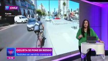 Ciclista desafía al tránsito a alta velocidad