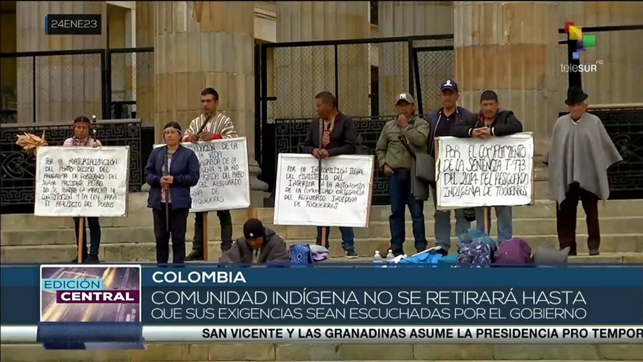 Ind genas Del Sur De Colombia Hacen Plant n Frente Al Congreso Para Ser 