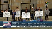 Indígenas del sur de Colombia hacen plantón frente al Congreso para ser escuchados por el Gobierno