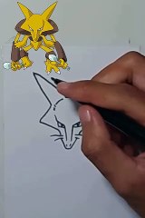 HOW TO DRAW POKEMON ALAKAZAM #SHORTS