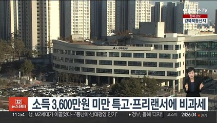 소득 3,600만원 미만 특고·프리랜서에 비과세