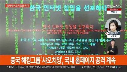 중국 해커조직 공격 잇따라…12개 홈페이지 마비