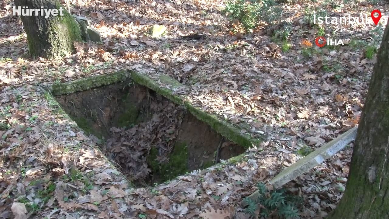 Eski köy mezarlığı defineciler tarafından talan edildi