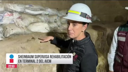 Sheinbaum supervisó obras de rehabilitación en la Terminal 2 del AICM