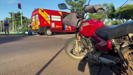 Motociclista fica ferido em colisão com automóvel no bairro São Cristóvão
