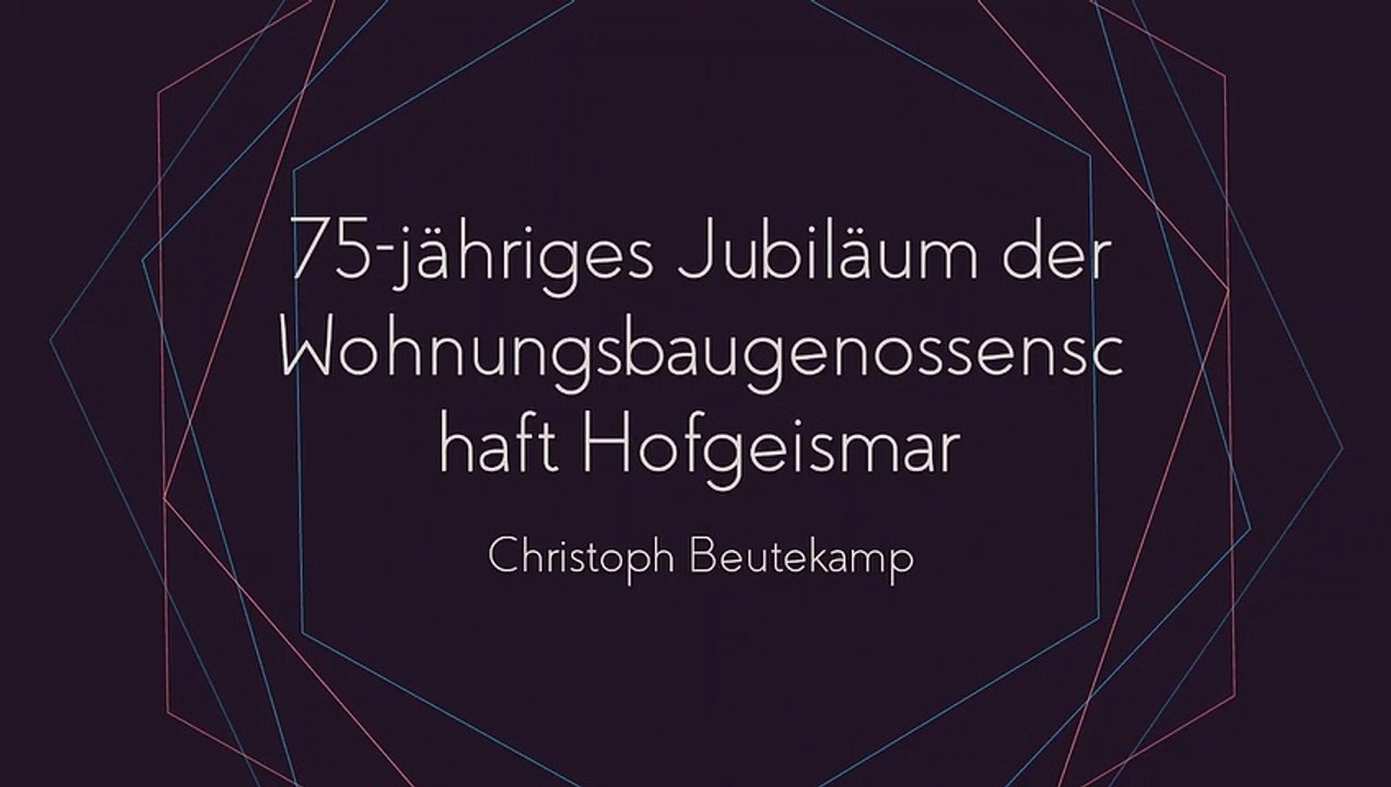 Die Wohnungsbaugenossenschaft Hofgeismar Feiert Ihr 75-jähriges Bestehen | Christoph Beutekamp