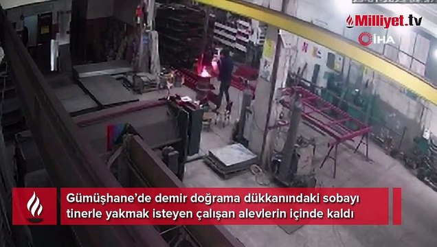 Tinerle sobayı yakmak isterken alevler içinde kaldı