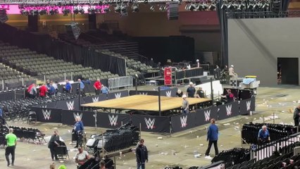 WWE Crew Deconstructs Ring After Live Event
